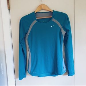 Blue and Gray Nike Running Top